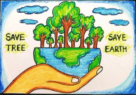 Save Trees: Drawing by Mehul